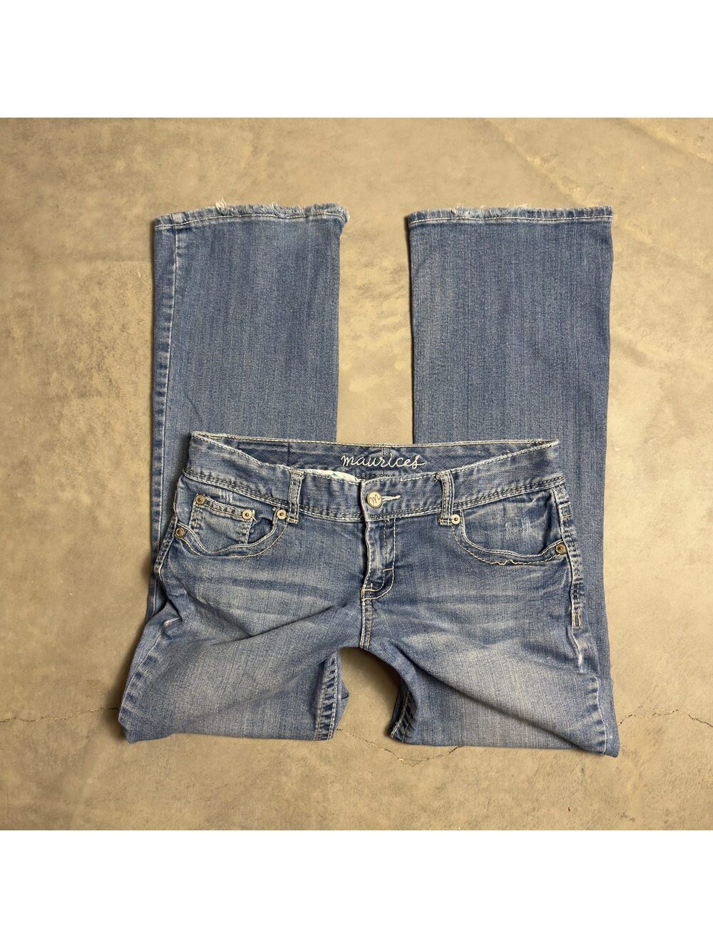 Maurices Baggy Bootcut Jeans Womens 7/8 Short Blue